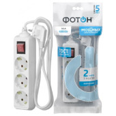 Удлинитель Фотон 16-23ЕS 3гн /2м 24751 белый