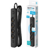 Удлинитель ФОТОН 16-24ЕS-USB/A3 4гн/2м 25725 чёрный
