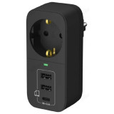 Адаптер сетевой ФОТОН AM 16-1E-USB-A2C1 25727 чёрный