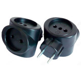 Тройник сетевой универсальный 6А 33892 чёрный