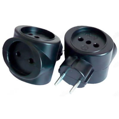 Тройник сетевой универсальный 6А 33892 чёрный