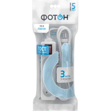 Удлинитель Фотон 10-33S 3гн/3м выкл.-2