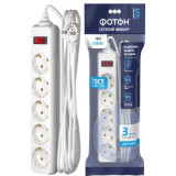 Фильтр сетевой ФОТОН SP 10-35ES 2500Вт 3м 5 розеток выкл белый