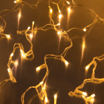 Гирлянда светодиодная Занавес CL-200WW, 2,1*1,5м, 200LED,тепл.белый, прозр. шн. 1,5м,220в, IP20, Fun