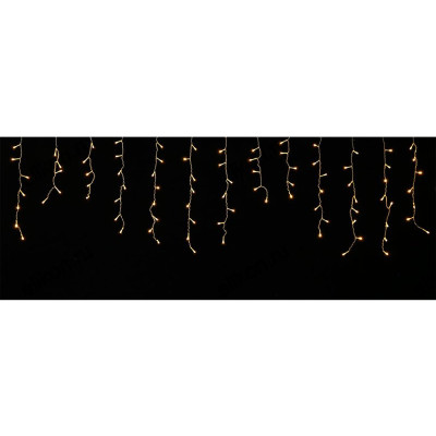 Гирлянда светодиодная «Бахрома» IC-120WW, 3.0*0.7м, 120LED,теп.бел., прозр.шнур 1,5м,контр, Funray