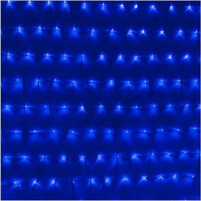Гирлянда светодиодная Cетка ML-144B, 1.5*1.5м, 144 LED, синий,шнур 1,5м, Funray-2