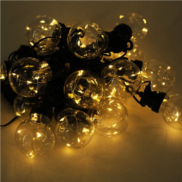 Гирлянда светодиодная Лампочки, SE-BULBS-101000WW, 3*АА, 10м, 100LED,20 ламп Funray