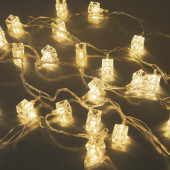 Гирлянда светодиодная Кубики, SE-CUBE-440WW, 220В, 4м, 40LED, теплый белый, прозр шнур 3м, Funray