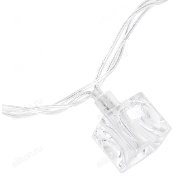 Гирлянда светодиодная Кубики, SE-CUBE-440WW, 220В, 4м, 40LED, теплый белый, прозр шнур 3м, Funray-3