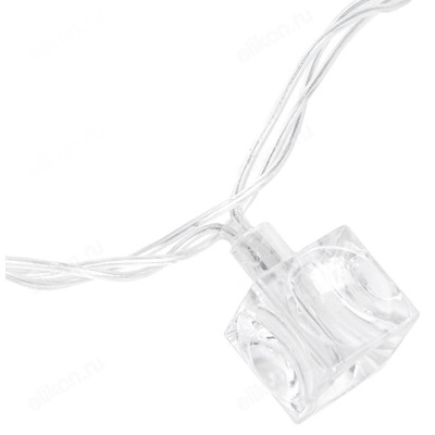 Гирлянда светодиодная Кубики, SE-CUBE-440WW, 220В, 4м, 40LED, теплый белый, прозр шнур 3м, Funray-3