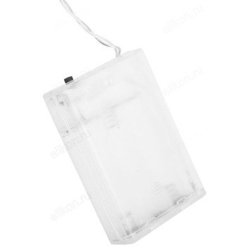 Гирлянда светодиодная Нить, SE-STRING-550W, 5м, 50 LED, холодный белый, 3*АА, серебр. шнур 0,3м, Fun-4