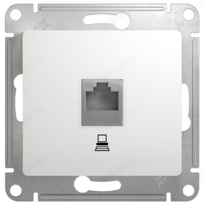 Розетка компьютерная SE Glossa RJ45 кат.5E, белая