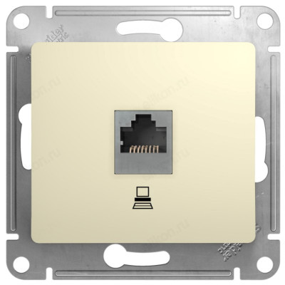 Розетка компьютерная SE Glossa RJ45 кат.5E, беж