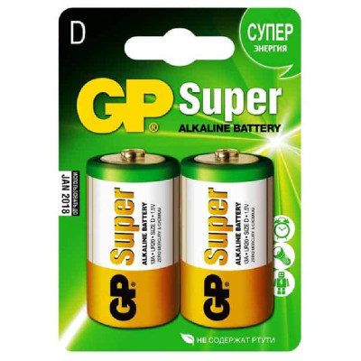 Батарейка GP LR20 BL-2, 1.5V