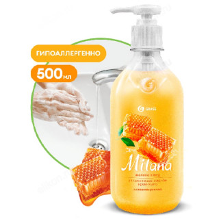 Жидкое крем-мыло GRASS MILANA Молоко и мед, 500 мл
