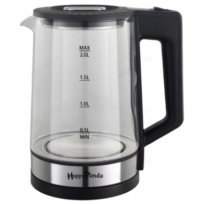 Чайник стеклянный Happy Panda HP-2700BK 2,0л подсв-1