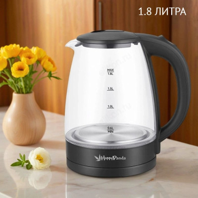 Чайник стеклянный Happy Panda HP-2701BK 1,8л подсв