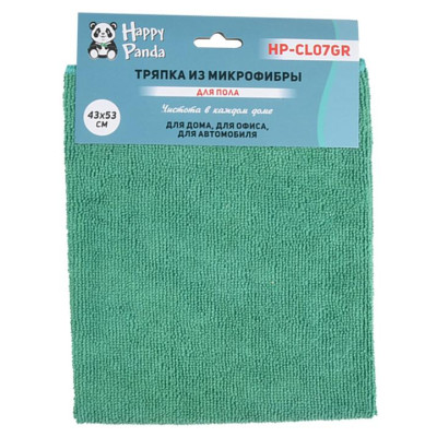 Тряпка для пола микрофибра, 43*53см, зелен. HAPPY PANDA HP-CL07GR-2