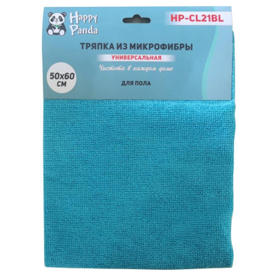 Тряпка для пола микрофибра, 50*60см, бирюзов. HAPPY PANDA HP-CL21BL