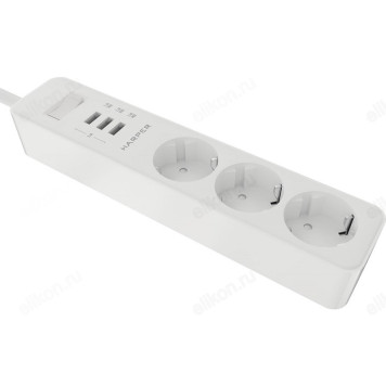 Удлинитель с USB зарядкой HARPER UCH-325 3гн+3USB, 3м. White