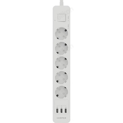 Удлинитель с USB зарядкой HARPER UCH-560 5гн+3USB, 3м. White-2