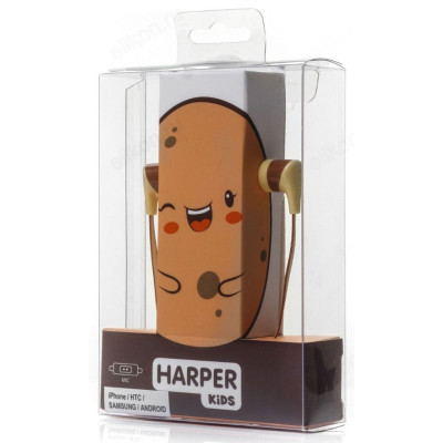Наушники проводные Harper Kids H-34, коричневый-1