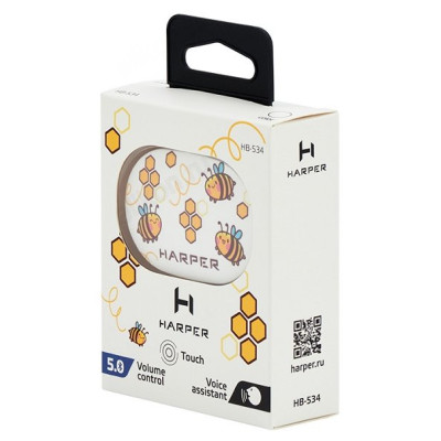 Беспроводные наушники Harper HB-534, пчелы белый-5