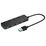 Концентратор USB HARPER HUB-04MB black