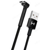 Кабель USB-USB Type-C 1м 2А HARPER STCH-790 уголовой, текстиль Black
