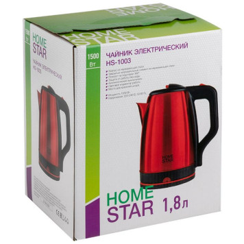 Чайник HS-1003 стальной, красный HOMESTAR 107001-2