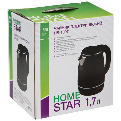 Чайник HS-1007 черный HOMESTAR 107008-4