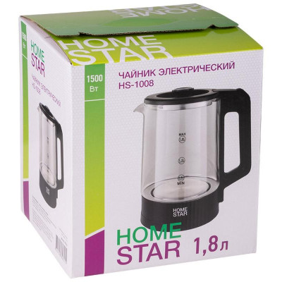Чайник HS-1008 черный HOMESTAR 107010-2