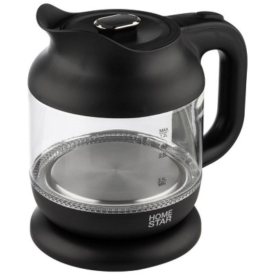 Чайник стеклянный HOMESTAR HS-1056 (107840) 1,2л черный-2