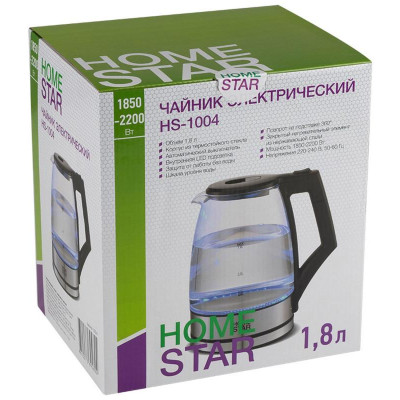Чайник HS-1004 черный HOMESTAR 107841-3