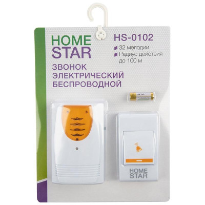 Звонок электрический беспроводной (103607) HOMESTAR HS-0102-6
