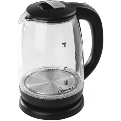 Чайник стеклянный HOMESTAR HS-1018 черный 005966-1