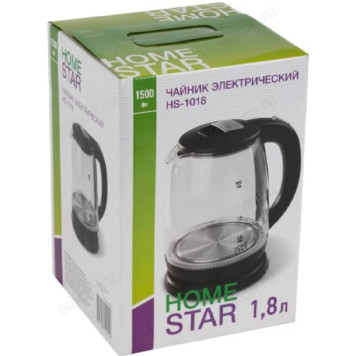 Чайник стеклянный HOMESTAR HS-1018 черный 005966-2