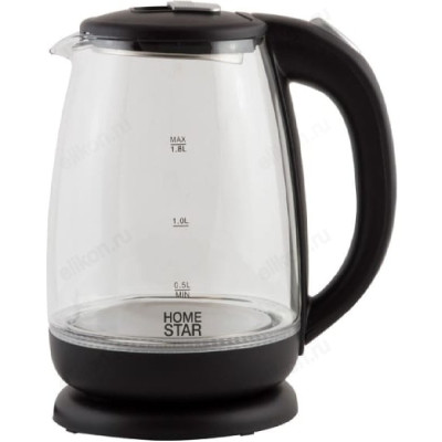 Чайник стеклянный HOMESTAR HS-1018 черный 005966-2