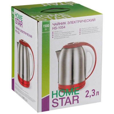 Чайник HS-1054 стальной красный (106466) HOMESTAR HS-1054r-2
