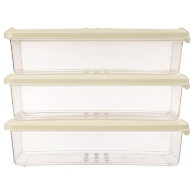 Набор контейнеров для продуктов 'Asti' прямоугольные 3шт (0.75л) светло-бежевый IDI LAND 221100725/01-2