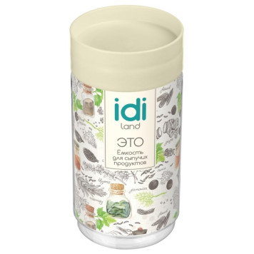 Емкость для сыпучих продуктов 'Asti' 1.0л светло-бежевый IDI LAND 221102725/01-1