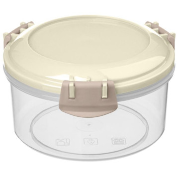 Контейнер для продуктов 'Modena' круглый 0.4л с защелками (светло-бежевый) IDI LAND 221112825/01-1
