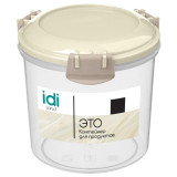 Контейнер для продуктов 'Modena' круглый 0.7л с защелками (светло-бежевый) IDI LAND 221112925/01