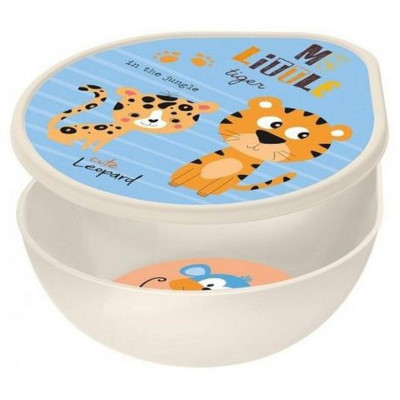 Миска детская d135мм с крышкой с декором (светло-бежевый) IDI LAND 221152725/01