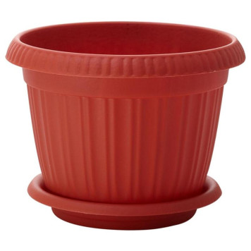 Горшок для цветов 'Basil' D230мм, 4л с поддоном (терракотовый) IDI LAND 221601632/01