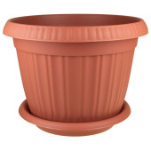 Горшок для цветов 'Basil' D420мм, 24.6л с поддоном (терракотовый) IDI LAND 221601932/01