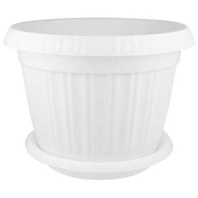 Горшок для цветов 'Basil' d420мм 24.6л с поддоном (мраморный) IDI LAND 221601933/0110-1