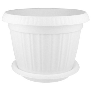 Горшок для цветов 'Basil' d420мм 24.6л с поддоном (мраморный) IDI LAND 221601933/0110