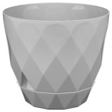 Горшок для цветов Laurel d220мм, 4.5л с поддоном (серый) IDI LAND 221611035/03