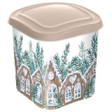 Емкость для сыпучих продуктов 1.8л с декором (бежевый) IDI LAND 222106727/03